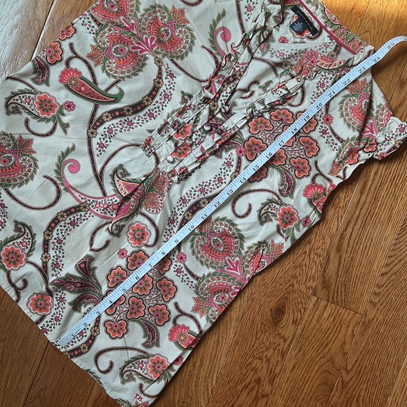 Tommy Hilfiger Sleeveless Ruffle Blouse Paisley & Floral Print Size Medium - Picture 9 of 10